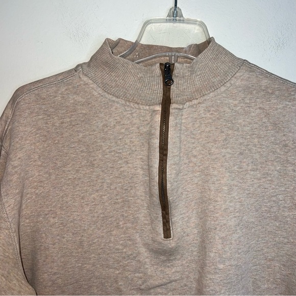 Woolrich Pullover 1/4 Zip Sweater Oatmeal with Elbow Patches Men’s Size Large - Picture 8 of 13